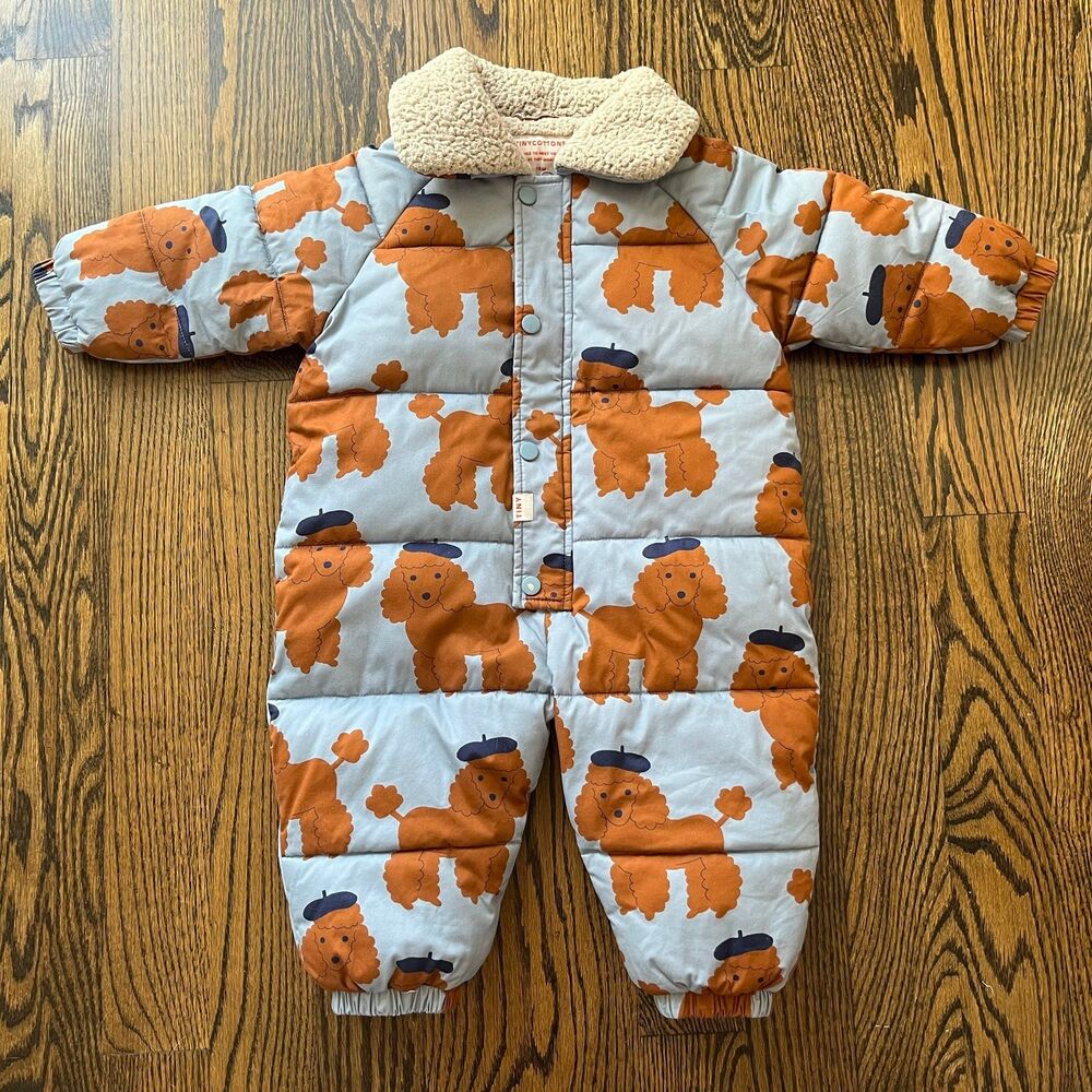 Tiny Cottons Baby Blue Poodles Snowsuit (18M)